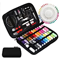 JUNING Kit de Costura-Costurero 130 pcs Accesorios Costura Kit de Accesorios para el Viajes y Principiantes y…